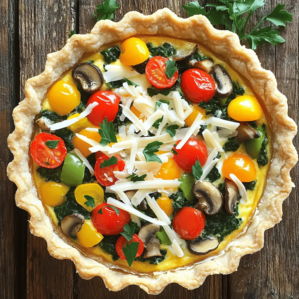 Für eine leckere Gemüse-Quiche brauche ich folgende Hauptzutaten: - 1 fertiger Mürbeteig - 1 Tasse Spinat, grob gehackt - 1 Tasse Paprika, gewürfelt Diese Zutaten sind die Basis für den tollen Geschmack. Der Spinat bringt Frische, während die Paprika Farbe und Süße hinzufügt. Zusätzlich benötige ich diese Zutaten: - 1/2 Tasse Champignons, in Scheiben geschnitten - 1/2 Tasse Cherrytomaten, halbiert - 1 kleine Zwiebel, fein gehackt Die Champignons geben der Quiche eine herzhafte Note. Die Cherrytomaten fügen eine saftige Süße hinzu, und die Zwiebel sorgt für einen feinen Geschmack. Für die Eier- und Milchmischung verwende ich: - 3 große Eier - 1 Tasse Milch oder pflanzliche Milch - Gewürze und Käse Diese Mischung bindet alles zusammen. Ich mag es, mit Gewürzen wie Knoblauchpulver und getrocknetem Thymian zu experimentieren. Der Käse bringt eine tolle, cremige Textur, die jeder liebt! Für das komplette Rezept mit Zubereitung, besuche die Seite [Full Recipe]. Zuerst heize ich meinen Ofen auf 190 °C vor. Das hilft der Quiche, gleichmäßig zu backen. Dann nehme ich eine Pfanne und erhitze 1 Esslöffel Olivenöl. Ich schneide eine kleine Zwiebel fein und gebe sie in die Pfanne. Die Zwiebel brate ich etwa 3-4 Minuten, bis sie durchscheinend ist. Jetzt kommen die gewürfelten Paprika und die in Scheiben geschnittenen Champignons dazu. Diese brate ich für 5 Minuten an. Dann füge ich 1 Tasse grob gehackten Spinat und 1/2 Tasse halbierte Cherrytomaten hinzu. Ich koche alles, bis der Spinat verwelkt ist. Das dauert etwa 2 Minuten. Danach nehme ich die Pfanne vom Herd. In einer großen Rührschüssel verquirle ich 3 große Eier mit 1 Tasse Milch. Ich füge 1 Teelöffel Knoblauchpulver, 1/2 Teelöffel getrockneten Thymian, Salz und Pfeffer hinzu. Alles gut vermischen, bis es eine gleichmäßige Mischung gibt. Jetzt verteile ich die angebratene Gemüsefüllung gleichmäßig auf dem Mürbeteig. Ich nehme 1 Tasse geriebenen Käse, wie Cheddar oder Mozzarella, und bestreue das Gemüse damit. Ich gieße vorsichtig die Eier-Milch-Mischung über das Gemüse und den Käse. Dabei achte ich darauf, dass alles gut verteilt ist. Nun stelle ich die Quiche in den vorgeheizten Ofen. Ich backe sie 35-40 Minuten, bis sie in der Mitte fest und leicht goldbraun ist. Nach dem Backen lasse ich die Quiche 5-10 Minuten abkühlen, bevor ich sie in Stücke schneide. So bleibt sie schön in Form. Das macht die Quiche perfekt für ein schönes Essen. Du kannst das gesamte Rezept für die Gartenzauber Gemüse-Quiche hier finden. Um die perfekte Konsistenz in Ihrer Quiche zu erreichen, ist das Verhältnis von Eiern und Milch entscheidend. Ich empfehle, drei Eier mit einer Tasse Milch zu mischen. Diese Mischung sorgt für eine cremige Textur. Achten Sie auch darauf, den Mürbeteig nicht zu matschig zu machen. Backen Sie den Teig leicht vor, bevor Sie die Füllung hinzufügen. So bleibt der Boden knusprig und lecker. Die Präsentation macht einen großen Unterschied. Servieren Sie die Quiche warm auf einer bunten Platte. Garnieren Sie sie mit frischer Petersilie oder Schnittlauch. Diese Farben bringen das Gericht zum Leben und steigern den Genuss. Sie können auch einen Klecks Joghurt oder eine Salsa an die Seite legen, um zusätzlichen Geschmack zu bieten. Viele machen den Fehler, die Quiche zu überfüllen. Zu viel Gemüse kann die Konsistenz beeinträchtigen. Halten Sie sich an die angegebenen Mengen im Full Recipe. Ein weiterer häufiger Fehler ist, die Quiche zu lange zu backen. Achten Sie darauf, die Quiche nur bis zur goldbraunen Farbe zu backen. So bleibt sie saftig und schmackhaft. {{image_4}} Eine Gemüse-Quiche lässt sich leicht variieren. Du kannst saisonales Gemüse nutzen, um den Geschmack zu ändern. Im Frühling sind Spargel und Erbsen toll. Im Sommer passen Zucchini und Tomaten gut. Im Herbst kannst du Kürbis und Pilze verwenden. Im Winter sind Wurzelgemüse und Grünkohl ideal. Du kannst auch zwischen frischen und gefrorenen Zutaten wechseln. Gefrorenes Gemüse ist oft praktisch und spart Zeit. Achte darauf, es gut abzutropfen, bevor du es verwendest. So bleibt die Quiche nicht matschig. Die Quiche ist flexibel und kann für spezielle Diäten angepasst werden. Für glutenfreie Optionen nutze einen glutenfreien Mürbeteig. Diese Teige sind im Supermarkt erhältlich oder einfach selbst gemacht. Wenn du eine vegane Variante möchtest, ersetze die Eier und Milch. Verwende stattdessen pflanzliche Eierersatzprodukte und pflanzliche Milch. Füge Tofu oder Kichererbsenmehl hinzu, um die Quiche zu binden. So kannst du den gleichen köstlichen Geschmack genießen. Um spannende Geschmäcker zu finden, probiere verschiedene Gewürze und Kräuter. Basilikum, Oregano oder Petersilie geben der Quiche eine frische Note. Du kannst auch etwas Paprika oder Kreuzkümmel hinzufügen für einen besonderen Kick. Bei den Käsesorten hast du viele Möglichkeiten. Cheddar ist klassisch, aber auch Feta oder Ziegenkäse können hervorragend schmecken. Experimentiere mit verschiedenen Käsevariationen, um deine perfekte Quiche zu finden. Um die Quiche frisch zu halten, lege sie in einen luftdichten Behälter. So bleibt der Geschmack erhalten und die Quiche wird nicht trocken. Die empfohlene Lagerdauer im Kühlschrank beträgt etwa 3 bis 4 Tage. Überprüfe die Quiche vor dem Essen auf Geruch oder Aussehen. Um die Quiche einzufrieren, lasse sie vollständig abkühlen. Wickele sie dann gut in Frischhaltefolie ein und lege sie in einen gefriersicheren Beutel. So bleibt die Quiche bis zu 2 Monate frisch. Zum Auftauen, lege die Quiche über Nacht in den Kühlschrank. Um sie aufzuwärmen, stelle sie in den Ofen bei 180 °C. Die besten Methoden zum Aufwärmen sind der Ofen oder die Mikrowelle. Im Ofen bleibt die Kruste knusprig. Backe die Quiche bei 180 °C für 10 bis 15 Minuten. Achte darauf, die Quiche nicht zu lange zu erhitzen, damit sie nicht trocken wird. Decke sie mit Aluminiumfolie ab, um Feuchtigkeit zu behalten. Die Gemüse-Quiche braucht insgesamt 55 Minuten. Die Vorbereitungszeit beträgt etwa 15 Minuten. Die Kochzeit im Ofen liegt bei 35 bis 40 Minuten. Dies macht es einfach, die Quiche für ein schnelles Mittagessen oder Abendessen zuzubereiten. Ja, das ist möglich! Sie können die Quiche bis zu 24 Stunden im Voraus zubereiten. Lagern Sie sie im Kühlschrank, bis Sie bereit sind, sie zu backen. Wenn Sie die Quiche bereits gebacken haben, lassen Sie sie zuerst abkühlen. Wickeln Sie sie dann gut in Folie ein. So bleibt sie frisch und lecker. Einige köstliche Beilagen sind: - Ein frischer grüner Salat - Ein warmer Kartoffelsalat - Gegrilltes Gemüse Diese Beilagen ergänzen die Aromen der Quiche perfekt. Sie bringen Farbe und Vielfalt auf den Tisch. Experimentieren Sie mit verschiedenen Beilagen, um Ihr Essen zu bereichern. Probieren Sie auch das Rezept für die Gartenzauber Gemüse-Quiche aus! Die Gemüse-Quiche ist einfach zuzubereiten und vielseitig. Wir haben die Hauptzutaten besprochen, darunter frisches Gemüse und eine Eier-Milch-Mischung. Die Schritt-für-Schritt-Anleitung zeigt dir, wie du die Quiche perfekt backst. Wir haben auch Tipps gegeben, um häufige Fehler zu vermeiden und die Quiche optimal zu präsentieren. Du kannst sie anpassen und lagern, um ihre Frische zu bewahren. Eine gute Quiche bringt Freude und kann leicht abgewandelt werden. Viel Spaß beim Ausprobieren!