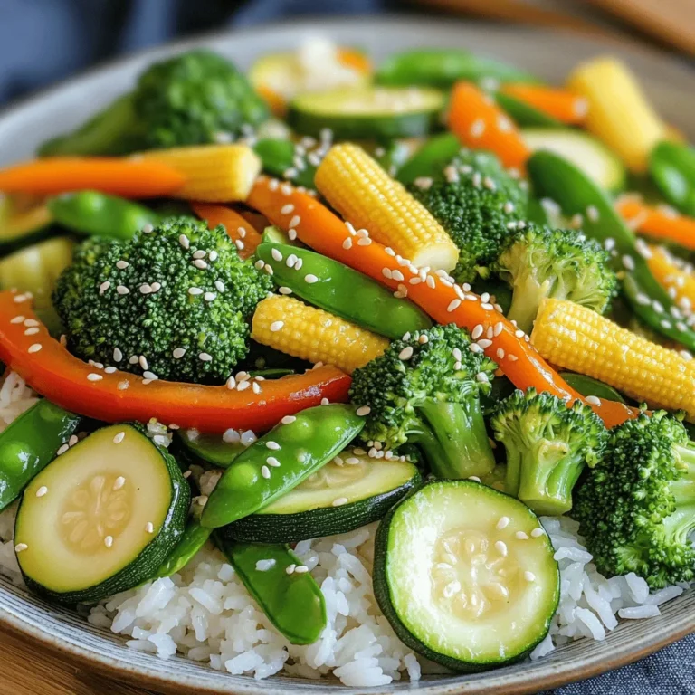 Für das perfekte Gemüse-Wok-Gericht wähle frisches Gemüse. Ich empfehle: - 1 Tasse Brokkoliröschen - 1 Paprika (nach Wahl), in Streifen geschnitten - 1 mittlere Karotte, in feine Streifen (Julienne) geschnitten - 1 Tasse Zuckerschoten - 1 kleine Zucchini, in Halbmonde geschnitten - 1 Tasse Mini-Mais, halbiert Diese Gemüse sorgen für einen bunten und knackigen Wok. Brokkoli bringt Vitamine, Paprika süße Frische und Karotten Farbe. Zuckerschoten fügen einen knackigen Biss hinzu, während Zucchini und Mini-Mais für zusätzliche Texturen sorgen. Die Aromen machen den Unterschied. Hier sind die wichtigsten Gewürze und Öle: - 3 Esslöffel Pflanzenöl - 2 Esslöffel Sojasauce (oder Tamari für die glutenfreie Variante) - 1 Esslöffel Sesamöl - 1 Teelöffel frisch geriebenen Ingwer - 2 Knoblauchzehen, fein gehackt Pflanzenöl sorgt für eine hohe Hitze. Sojasauce und Sesamöl bringen Tiefe und Geschmack. Ingwer und Knoblauch verleihen dem Gericht Aroma und Frische. Diese Kombination macht jeden Biss köstlich. Für eine vollständige Mahlzeit serviere das Gemüse mit: - Gekochtem Reis oder Nudeln Reis oder Nudeln sind die perfekte Basis. Sie nehmen die Aromen auf und machen das Gericht sättigend. Diese Beilagen sind einfach zuzubereiten und passen gut zu jedem Wok-Gericht. Du kannst das Rezept für das schnelle Gemüse-Wok-Gericht hier finden: [Full Recipe]. Zuerst bereite das Gemüse vor. Wasche den Brokkoli und schneide ihn in kleine Röschen. Nimm die Paprika und schneide sie in Streifen. Die Karotte schneidest du in feine Julienne-Streifen. Putze die Zuckerschoten und schneide die Zucchini in Halbmonde. Teile den Mini-Mais in zwei Hälften. Diese Schritte schaffen die perfekte Basis für dein schnelles Gemüse-Wok Gericht. Erhitze das Pflanzenöl in einer großen Pfanne oder einem Wok bei mittelhoher Hitze. Gib die fein gehackten Knoblauchzehen und den frisch geriebenen Ingwer in die Pfanne. Brate sie für etwa 30 Sekunden an. So entfalten sich die Aromen und du bereitest eine leckere Grundlage vor. Füge zuerst den Brokkoli und die Karotten hinzu. Brate sie unter gelegentlichem Rühren für etwa 2 Minuten. So werden sie weich, aber bleiben knackig. Jetzt kommen die Paprika, Zuckerschoten, Zucchini und Mini-Mais dazu. Wok sie für weitere 3-4 Minuten. Achte darauf, dass das Gemüse leuchtend bleibt und einen tollen Biss hat. Wenn du das Gemüse gut angebraten hast, gieße die Sojasauce und das Sesamöl darüber. Wirf alles zusammen, sodass die Sauce gleichmäßig verteilt ist. Koche es noch eine Minute weiter, damit die Sauce leicht eindickt. Schmecke alles mit Salz und Pfeffer ab. Dein schnelles Gemüse-Wok Gericht ist jetzt bereit zum Servieren. Einfach und lecker! Um das beste Ergebnis zu erzielen, nutze hohe Hitze. Dadurch wird das Gemüse knackig und behält seine Farbe. Rühre oft um. So garen alle Stücke gleichmäßig. Achte darauf, dass das Öl heiß ist, bevor du das Gemüse hinzufügst. Das verhindert ein Dämpfen und sorgt für ein tolles Aroma. Das Schöne an einem Gemüse-Wok-Gericht ist die Vielfalt. Du kannst verschiedene Gemüsesorten ausprobieren. Ersetze die Zucchini durch Auberginen oder füge grüne Bohnen hinzu. Auch die Saucen sind anpassbar. Probiere Teriyaki oder Hoisin-Sauce für einen neuen Geschmack. Jede Wahl bringt eine neue Note in dein Gericht. Wähle frische, saisonale Zutaten für den besten Geschmack. Saisonales Gemüse hat mehr Nährstoffe und ist oft preiswerter. Kaufe auf dem Markt oder im Bioladen, wenn möglich. So unterstützt du lokale Erzeuger und bekommst die frischesten Produkte. So wird dein schnelles Gemüse-Wok-Gericht nicht nur lecker, sondern auch gesund. {{image_4}} Um dein schnelles Gemüse-Wok-Gericht noch nahrhafter zu machen, kannst du Protein hinzufügen. Tofu ist eine großartige Option für Veggie-Liebhaber. Schneide den Tofu in Würfel und brate ihn goldbraun an, bevor du das Gemüse hinzufügst. Wenn du Fleisch magst, sind Hähnchenstücke eine gute Wahl. Brate das Hähnchen zuerst an, bis es gar ist. Garnelen geben einen tollen Geschmack und sind schnell gar. Füge sie in den letzten Minuten der Garzeit hinzu. Für eine vegetarische oder vegane Variante verwende glutenfreie Sojasauce. Diese ist perfekt für alle, die Gluten meiden. Du kannst auch pflanzliche Öle wie Kokos- oder Erdnussöl verwenden. Diese Öle bringen zusätzliche Aromen in dein Gericht. Achte darauf, frisches Gemüse zu wählen, um den besten Geschmack zu erzielen. So bleibt dein Wok-Gericht leicht und gesund. Wenn du es scharf magst, füge Chili oder Sriracha hinzu. Diese bringen eine schöne Schärfe in dein Gericht. Beginne mit einer kleinen Menge und taste dich langsam vor. Du kannst auch frische Chilis in Scheiben schneiden und sie mit dem Gemüse anbraten. Das gibt einen tollen Kick! Experimentiere mit verschiedenen Würzen, um deinen eigenen perfekten Geschmack zu finden. Lagere die Reste in luftdichten Behältern im Kühlschrank. So bleibt das Gemüse frisch. Ich empfehle, es innerhalb von zwei Stunden nach dem Kochen zu kühlen. Auf diese Weise vermeidest du Bakterien und sorgst für beste Qualität. Du kannst die Reste in der Mikrowelle oder in einer Pfanne erwärmen. Wenn du die Pfanne nutzt, erhitze sie auf mittlerer Hitze. Füge einen kleinen Spritzer Wasser hinzu, um das Gemüse saftig zu halten. Rühre regelmäßig um, damit alles gleichmäßig warm wird. Das Gericht bleibt bis zu drei Tage frisch. Achte darauf, dass der Behälter gut verschlossen ist. Nach drei Tagen empfehle ich, das Gemüse nicht mehr zu essen. Sicherheit geht vor, auch wenn es lecker ist! Die Vorbereitungszeit beträgt etwa 10 Minuten. Das Kochen dauert dann nur 5 Minuten. Insgesamt sind es also nur 15 Minuten. Sie können in dieser kurzen Zeit ein leckeres und gesundes Gericht zubereiten. Ja, gefrorenes Gemüse ist eine tolle Option. Es spart Zeit und ist oft bereits gewaschen und geschnitten. Achten Sie darauf, das gefrorene Gemüse vorher kurz aufzutauen. So garen sie gleichmäßiger. Wenn Sie gefrorenes Gemüse verwenden, reduzieren Sie die Kochzeit um ein bis zwei Minuten. Gekochter Reis oder Nudeln sind perfekte Beilagen. Sie nehmen die Sauce gut auf und ergänzen die Aromen. Sie können auch Quinoa oder Couscous verwenden. Für eine leichte Variante sind auch frische Salate eine gute Wahl. Wenn Sie etwas mehr Protein möchten, können Sie Tofu oder Hähnchen dazu servieren. Du hast nun gelernt, wie du ein leckeres Gemüse-Wok-Gericht zubereitest. Wir haben die besten Zutaten und Gewürze betrachtet, sowie Tipps zur perfekten Wok-Technik gegeben. Du kannst verschiedene Gemüse und Proteine wählen, um dein Gericht anzupassen. Denke daran, frische, saisonale Zutaten zu nutzen. Zum Schluss bleibt übrig, dass du deine Reste richtig lagerst und aufbewahrst. Wok-Kochen ist einfach und macht Spaß. Probiere es aus und experimentiere!