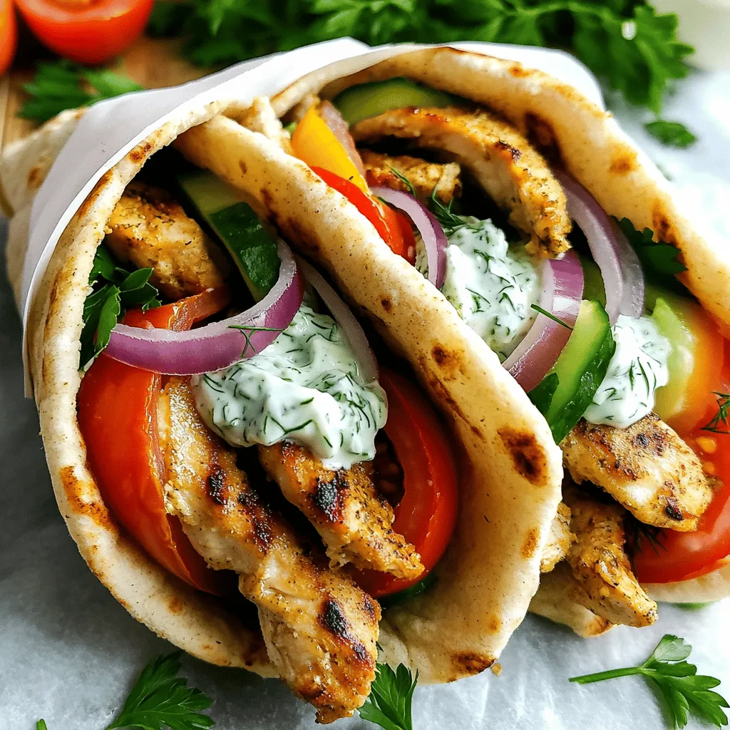 Für die Gyros brauchst du: - 2 große Hähnchenbrustfilets, in dünne Streifen geschnitten - 2 Esslöffel Olivenöl - 2 Esslöffel frischer Zitronensaft - 2 Knoblauchzehen, fein gehackt - 1 Teelöffel getrockneter Oregano - 1 Teelöffel gemahlener Kreuzkümmel - Salz und Pfeffer nach Geschmack - 4 Vollkorn-Pita-Brote
