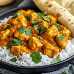 - 900 g Hähnchenschenkel - 1 große Zwiebel und 4 Knoblauchzehen - Gewürze: Garam Masala, Kreuzkümmel, Koriander, Kurkuma, Cayennepfeffer - Tomatenpüree und Kokosmilch Für mein Hähnchen Tikka Masala wähle ich zarte Hähnchenschenkel. Sie bleiben saftig und lecker. Eine große Zwiebel sorgt für einen süßen Geschmack. Die vier Knoblauchzehen bringen viel Aroma mit. Gewürze sind der Schlüssel zu diesem Gericht. Garam Masala gibt den typischen indischen Geschmack. Kreuzkümmel und Koriander ergänzen die Aromen gut. Kurkuma bringt eine schöne Farbe. Ein Hauch von Cayennepfeffer gibt die nötige Schärfe. Tomatenpüree sorgt für eine dicke, reichhaltige Sauce. Kokosmilch fügt Cremigkeit hinzu. Diese Kombination macht das Gericht besonders und lecker. - Frischer Ingwer und Zitronensaft - Olivenöl, Salz und Pfeffer - Garnituren: frischer Koriander, Basmati-Reis oder Naan-Brot Frischer Ingwer bringt einen würzigen Kick. Zitronensaft fügt Frische hinzu. Ich benutze Olivenöl zum Anbraten. Salz und Pfeffer sind wichtig für den Geschmack. Zur Garnierung verwende ich frischen Koriander. Er sieht schön aus und schmeckt toll. Serviere das Hähnchen Tikka Masala auf Basmati-Reis oder mit warmem Naan-Brot. Diese Beilagen runden das Gericht perfekt ab. Du findest die Details im Full Recipe. - Hähnchen würzen und Zwiebel anbraten Beginne mit dem Würzen der Hähnchenstücke. Verwende Salz und Pfeffer. Mische gut, damit jedes Stück gewürzt ist. Dann erhitze Olivenöl in einer Pfanne. Füge die gehackte Zwiebel hinzu und brate sie an. Lass sie etwa fünf Minuten braten, bis sie weich und durchsichtig ist. - Anbraten von Knoblauch und Ingwer Füge den gehackten Knoblauch und den geriebenen Ingwer zur Zwiebel hinzu. Brate die Mischung für eine weitere Minute an. Der Duft wird köstlich sein. Diese Schritte bringen die Aromen zusammen und machen das Gericht besonders. - Gewürze hinzufügen und alles gut vermischen Gib das Garam Masala, den Kreuzkümmel, den Koriander, den Kurkuma und den Cayennepfeffer in die Pfanne. Rühre alles gut für ein bis zwei Minuten unter die Zwiebelmischung. So entfalten sich die Gewürze optimal. - Hähnchen und Soße in den Slow Cooker geben Übertrage die angebratene Mischung in den Slow Cooker. Lege die gewürzten Hähnchenstücke gleichmäßig darauf. Gieße das Tomatenpüree und die Kokosmilch darüber, so dass das Hähnchen gut mit der Soße bedeckt ist. - Kochen auf niedriger Temperatur (6-8 Stunden) oder hoher Temperatur (4-5 Stunden) Setze den Deckel auf den Slow Cooker. Koche das Gericht auf niedriger Temperatur für sechs bis acht Stunden. Alternativ kannst du es auf hoher Temperatur für vier bis fünf Stunden garen. Das Hähnchen wird zart und saftig sein. Wenn du mehr über das vollständige Rezept erfahren möchtest, schau dir das Full Recipe an. Um das Hähnchen Tikka Masala perfekt zu würzen, nutzen Sie die richtigen Mengen. Beginnen Sie mit einer guten Basis. Garam Masala ist der Star. Es verleiht dem Gericht Tiefe und Geschmack. Fügen Sie dann Kreuzkümmel und Koriander hinzu. Diese Gewürze runden das Aroma ab. Cayennepfeffer gibt den letzten Kick. Passen Sie die Menge an, je nach Ihrem Geschmack. Frische Kräuter machen einen großen Unterschied. Verwenden Sie frischen Koriander für die Garnitur. Das gibt Farbe und Frische. Sie können auch etwas frischen Ingwer hinzufügen. Das bringt einen tollen Geschmack. Achten Sie darauf, die Kräuter erst kurz vor dem Servieren hinzuzufügen. So bleibt der Geschmack frisch und lebendig. Basmati-Reis ist die perfekte Beilage. Er ist leicht und fluffig. Er nimmt die Sauce gut auf. Kochen Sie ihn einfach mit etwas Salz für mehr Geschmack. Naan-Brot ist eine weitere tolle Option. Es ist ideal, um die köstliche Sauce aufzutunken. Um das Gericht schön zu präsentieren, nutzen Sie große Schalen. Legen Sie zuerst den Basmati-Reis hinein. Dann geben Sie das Hähnchen Tikka Masala darauf. Garnieren Sie alles großzügig mit frischem Koriander. Ein Spritzer Zitronensaft darüber hebt den Geschmack zusätzlich. Diese Präsentation macht Ihr Gericht noch ansprechender. Für das vollständige Rezept schauen Sie sich das Full Recipe an. {{image_4}} Wenn Sie eine vegetarische oder vegane Variante von Chicken Tikka Masala möchten, tauschen Sie das Hähnchen einfach gegen Tofu oder Kichererbsen aus. Tofu hat eine großartige Textur und nimmt die Aromen gut auf. Verwenden Sie festen Tofu und schneiden Sie ihn in Würfel. Kichererbsen bringen Protein und einen nussigen Geschmack. Diese Optionen machen Ihr Gericht ebenso lecker. Möchten Sie es schärfer? Fügen Sie mehr Cayennepfeffer hinzu. Starten Sie mit einem Teelöffel und probieren Sie es. Wenn Sie frische Schärfe wollen, nutzen Sie frische Chilis. Schneiden Sie sie klein und mischen Sie sie zum Hähnchen. Diese kleinen Änderungen bringen den gewünschten Kick in Ihr Gericht. Nutzen Sie lokale Gewürze oder Saucen für eine besondere Note. Vielleicht haben Sie Zugang zu speziellen Gewürzen in Ihrer Region. Diese verleihen Ihrem Tikka Masala eine neue Dimension. Experimentieren Sie mit verschiedenen Kombinationen. Das macht das Gericht immer wieder spannend. Für das vollständige Rezept besuchen Sie bitte [Full Recipe]. Um das übrig gebliebene Hähnchen Tikka Masala aufzubewahren, lassen Sie das Gericht zuerst abkühlen. Füllen Sie es dann in einen luftdichten Behälter. So bleibt es frisch. Stellen Sie sicher, dass der Behälter gut verschlossen ist. Im Kühlschrank hält sich das Hähnchen Tikka Masala bis zu drei Tage. Vor dem Servieren können Sie es einfach aufwärmen. Nutzen Sie dazu die Mikrowelle oder einen Topf. Das Einfrieren von Hähnchen Tikka Masala ist eine tolle Option. Teilen Sie das Gericht in Portionen auf. Füllen Sie jede Portion in einen gefrierfesten Behälter oder einen Gefrierbeutel. Drücken Sie die Luft heraus, um Gefrierbrand zu vermeiden. So bleibt der Geschmack erhalten. Im Gefrierschrank hält es bis zu drei Monate. Zum Wiedererwärmen lassen Sie das Gericht im Kühlschrank auftauen. Erhitzen Sie es dann in der Mikrowelle oder in einem Topf. Fügen Sie vielleicht etwas Wasser oder Kokosmilch hinzu, um die Sauce cremig zu halten. Das Hähnchen Tikka Masala bleibt im Kühlschrank etwa drei bis vier Tage frisch. Bewahre es in einem luftdichten Behälter auf. Du kannst das Gericht auch einfrieren. Im Gefrierschrank hält es bis zu drei Monate. Stelle sicher, es gut abzukühlen, bevor du es einfrierst. Zum Aufwärmen, lasse es langsam im Kühlschrank auftauen. Das hilft, den Geschmack zu bewahren. Ja, du kannst die Gewürze und Zutaten nach deinem Geschmack ändern. Wenn du es schärfer magst, füge mehr Cayennepfeffer hinzu. Du kannst auch frische Kräuter wie Koriander oder Petersilie verwenden. Wenn du keine Kokosmilch hast, kannst du Sahne oder Joghurt nehmen. Experimentiere mit dem Gemüse, indem du Karotten oder Erbsen hinzufügst. So machst du das Gericht ganz nach deinem Geschmack. Ja, es gibt einige zeitsparende Tipps. Du kannst die Zwiebeln und den Knoblauch in der Mikrowelle vorgaren. Das spart Zeit beim Anbraten. Bereite die Gewürzmischung im Voraus vor, damit du sie sofort verwenden kannst. Wenn du es eilig hast, koche das Hähnchen auf hoher Temperatur im Slow Cooker. So ist es in etwa vier bis fünf Stunden fertig. Hähnchen Tikka Masala ist ein köstliches Gericht. Sie können es leicht zubereiten und anpassen. Wir haben die Hauptzutaten, die Zubereitung und Tipps besprochen. Auch Varianten für Vegetarier und Lagerungshinweise wurden betrachtet. Denken Sie daran, dass frische Zutaten den Geschmack verbessern. Experimentieren Sie mit verschiedenen Gewürzen. Kochen kann Spaß machen und einfach sein. Genießen Sie Ihr Gericht mit Basmati-Reis oder Naan-Brot. Probieren Sie es selbst aus und lassen Sie Ihrer Kreativität freien Lauf!