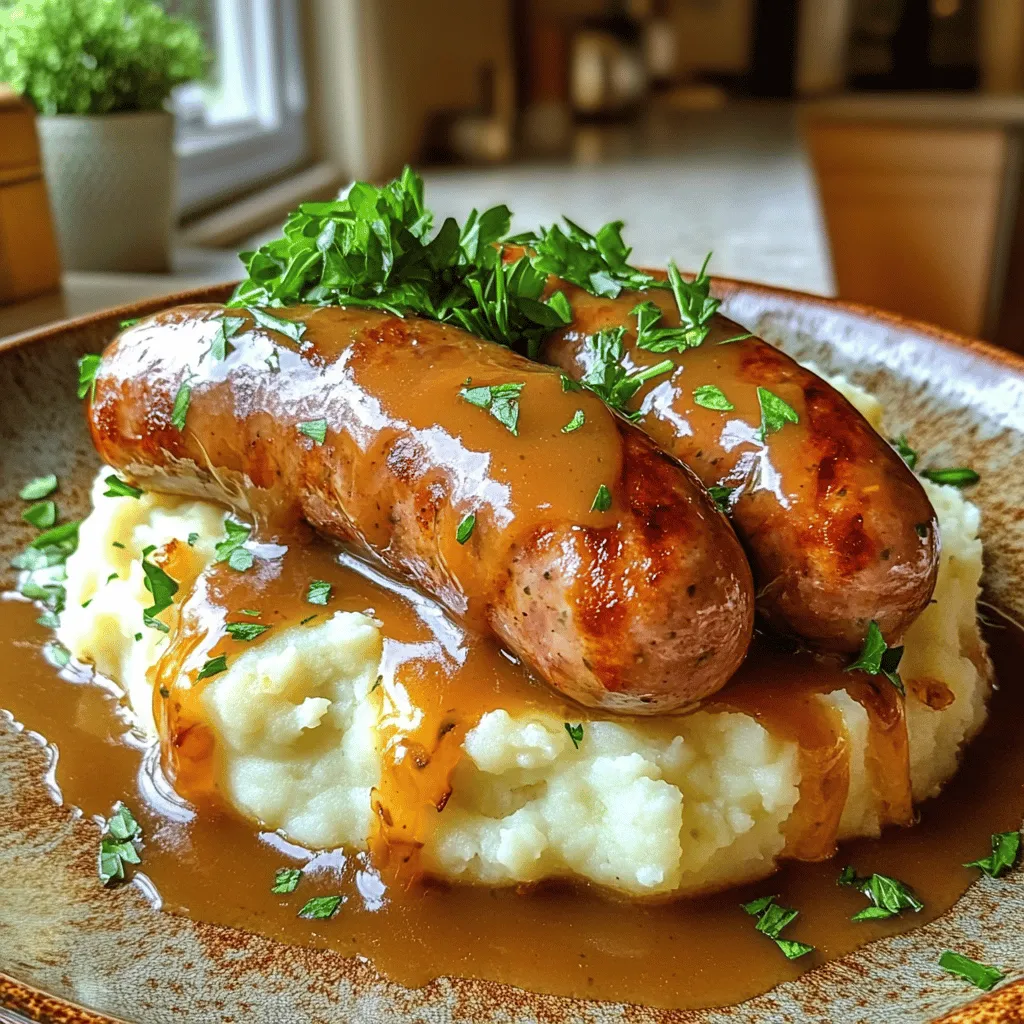 Hier sind die Zutaten für mein Bangers and Mash Rezept. Ich liebe, wie einfach und lecker es ist!