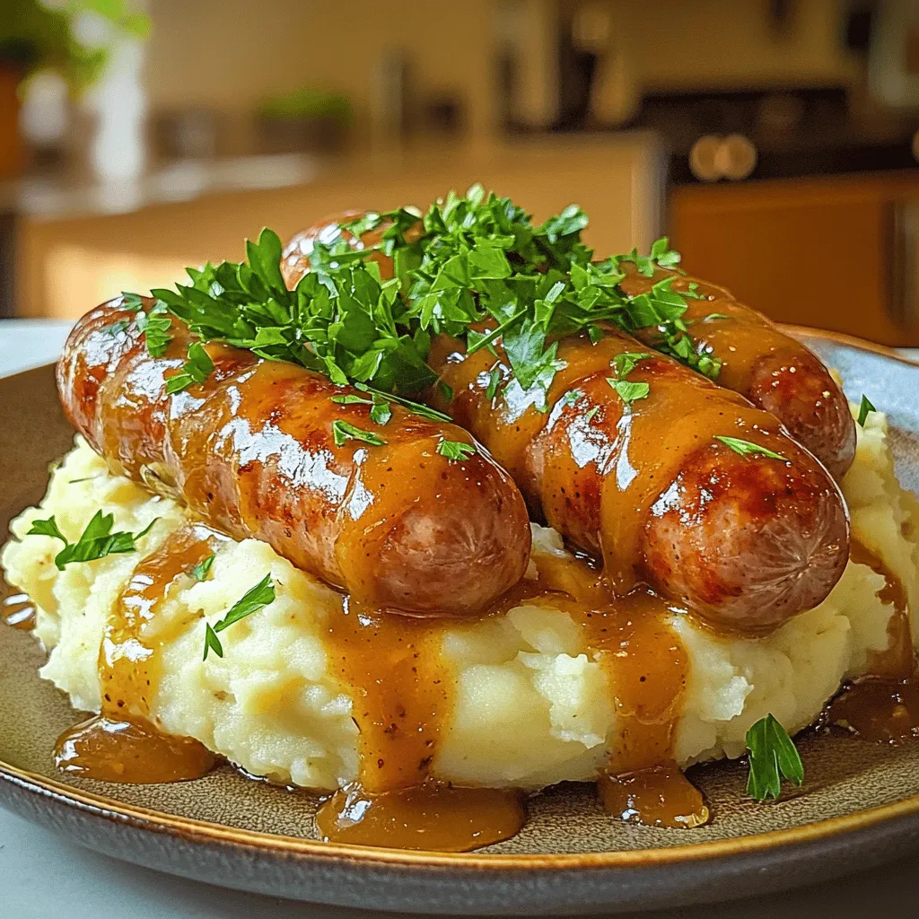 Hier sind die Zutaten für mein Bangers and Mash Rezept. Ich liebe, wie einfach und lecker es ist!