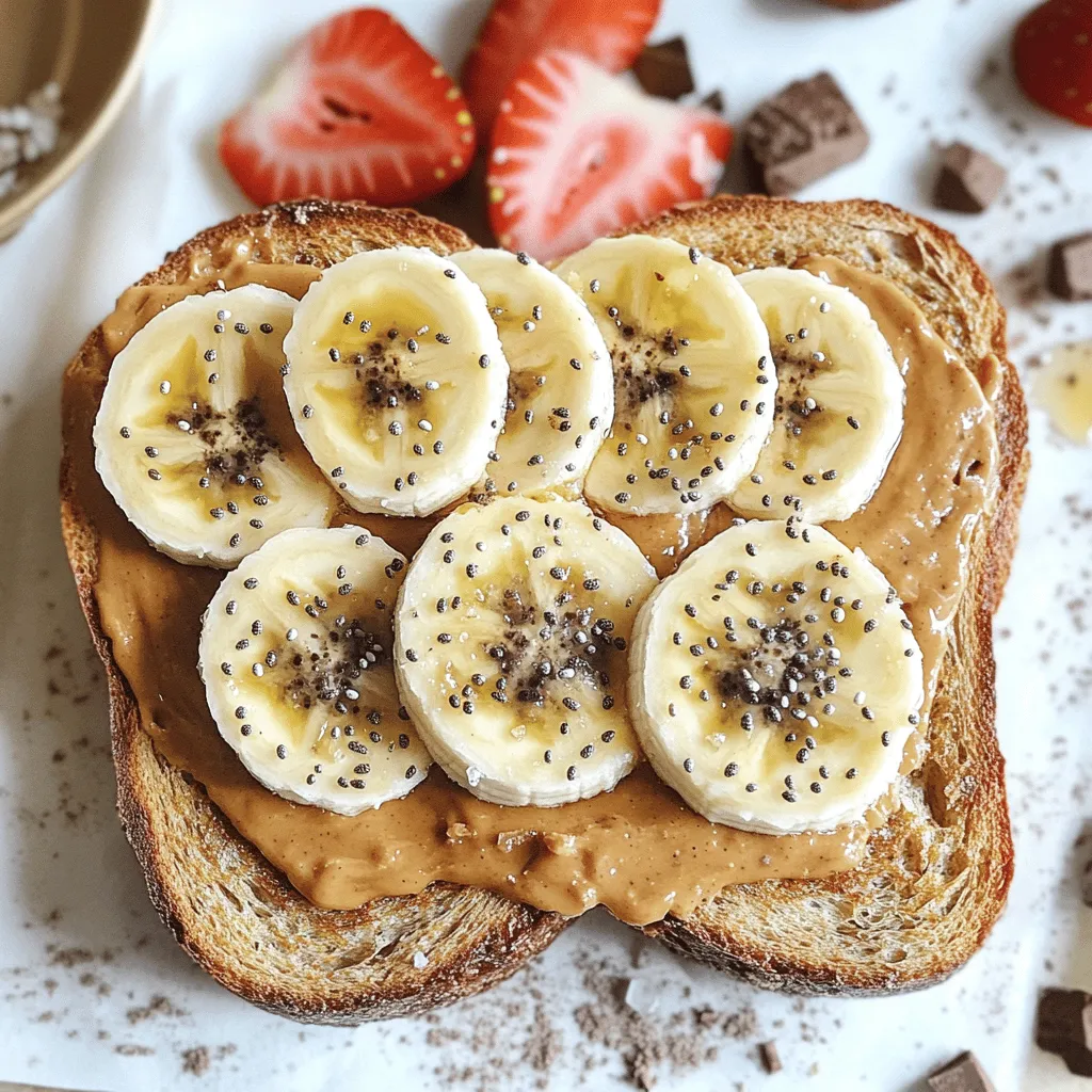 - 2 Scheiben Vollkornbrot - 4 Esslöffel natürliche Erdnussbutter - 1 Esslöffel Honig oder Ahornsirup Die Hauptzutaten sind einfach und lecker. Vollkornbrot gibt dem Toast eine gute Basis. Es ist nährstoffreich und hält lange satt. Natürliche Erdnussbutter ist cremig und voll Geschmack. Sie enthält gesunde Fette. Honig oder Ahornsirup sorgt für eine süße Note. Diese Zutaten machen unser Toast besonders. - 1 Banane, in Scheiben geschnitten - 1 Esslöffel Chiasamen - Optionale Toppings: Erdbeeren, Kakaonibs, Kokosnuss Jetzt kommen die Toppings ins Spiel. Die Banane bringt Frische und Süße. Chiasamen fügen einen tollen Crunch hinzu. Sie sind auch gesund. Du kannst auch Erdbeeren oder Kakaonibs verwenden. Diese geben Farbe und Geschmack. Kokosnuss sorgt für einen tropischen Touch. Mit diesen Extras bleibt das Toast spannend und lecker. Diese Zutaten sind der Schlüssel zu einem tollen Erdnussbutter-Toast. Für das komplette Rezept schau dir den Full Recipe an. 1. Rösten Sie die Scheiben Vollkornbrot im Toaster, bis sie goldbraun sind. Dies dauert etwa 3-5 Minuten. 2. Während das Brot röstet, vermengen Sie die Erdnussbutter mit Honig oder Ahornsirup. Achten Sie darauf, dass die Mischung glatt und cremig ist. 1. Legen Sie die geschnittene Banane auf die verstreute Erdnussbutter. Ordnen Sie die Scheiben schön an. 2. Bestreuen Sie die Banane mit Chiasamen, Zimt und einer Prise Meersalz. Dies bringt tolle Aromen und Texturen. 1. Schneiden Sie das Toast in Hälften oder Viertel. So sind die Portionen einfach zu essen. 2. Servieren Sie das Toast sofort warm. So schmeckt es am besten! Für das vollständige Rezept und mehr Details schauen Sie sich die Anleitung unter Full Recipe an. - Rösten Sie das Brot 3 bis 5 Minuten. Es sollte golden und knusprig sein. - Nutzen Sie natürliche Zutaten. Sie geben dem Toast den besten Geschmack. Ein guter Toast beginnt mit dem richtigen Brot. Vollkornbrot bietet einen tollen Geschmack und viele Nährstoffe. Achten Sie darauf, das Brot gleichmäßig zu toasten. Wenn es zu hell bleibt, schmeckt es nicht so gut. Wenn es zu dunkel wird, kann es bitter schmecken. Natürliche Erdnussbutter ist die beste Wahl. Sie enthält keine Zuckerzusätze oder ungesunde Fette. Das macht Ihren Toast gesünder. Kombinieren Sie die Erdnussbutter mit Honig oder Ahornsirup. So erhalten Sie die perfekte Süße. - Probieren Sie verschiedene Nussbutter-Varianten. Mandel- oder Cashewbutter sind lecker. - Verwenden Sie alternative Süßungsmittel. Agavendicksaft oder Kokosblütenzucker sind gute Optionen. Diese Anpassungen machen Ihr Erdnussbutter-Toast spannend. Wenn Sie neue Nussbutter ausprobieren, finden Sie Ihren Lieblingsgeschmack. Süßungsmittel können auch den Geschmack verändern. Experimentieren Sie mit verschiedenen Optionen. So schaffen Sie ganz neue Erlebnisse. Lassen Sie Ihrer Kreativität freien Lauf und genießen Sie das Kochen! {{image_4}} Wenn du nach gesünderen Optionen suchst, gibt es viele Möglichkeiten. Du kannst Vollkornbrot durch glutenfreies Brot ersetzen. Das ist toll für Leute mit Glutenunverträglichkeit. Es schmeckt immer noch gut und ist gesund. Eine weitere gute Wahl ist die Verwendung von Avocado statt Banane. Avocado liefert gesunde Fette und hat einen milden Geschmack. Du kannst sie einfach auf das Toast streichen. Das gibt deinem Toast eine cremige Textur. Erdnussbutter ist sehr vielseitig. Du kannst sie mit Marmelade oder frischen Früchten kombinieren. Das bringt eine süße Note. Ein bisschen Frucht macht dein Toast frischer und bunter. Für eine herzhafte Variante probiere Erdnussbutter mit Tomaten und Avocado. Das klingt vielleicht ungewöhnlich, ist aber lecker! Die Kombination aus Erdnussbutter und frischen Zutaten ist eine tolle Überraschung für deinen Gaumen. Die Möglichkeiten sind endlos! Du kannst kreativ sein und deine eigenen Kombinationen finden. Das macht das Erdnussbutter-Toast immer spannend. Wenn du mehr Ideen suchst, schau dir bitte das Full Recipe an. Erdnussbutter ist sehr einfach zu lagern. Sie muss nicht im Kühlschrank sein. Ein kühler, trockener Ort ist perfekt. So bleibt sie frisch und lecker. Erdnussbutter kann bis zu 6 Monate bei Raumtemperatur halten. Aber, wenn Sie sie im Kühlschrank lagern, kann sie bis zu einem Jahr halten. Das macht sie haltbarer. Wenn Sie selbstgemachte Erdnussbutter-Mischungen machen, sollten Sie sie kühl lagern. Diese Mischungen halten oft nur etwa 2-4 Wochen. Achten Sie darauf, sie in einem luftdichten Behälter aufzubewahren. So bleibt die Frische erhalten und der Geschmack bleibt intensiv. Brot kann schnell schimmeln, besonders im Sommer. Um das zu verhindern, lagern Sie es in einem Brotkasten oder in einer Papiertüte. So bleibt es frisch und lecker. Lassen Sie es nicht in Plastiktüten. Diese machen das Brot schnell weich und schimmelig. Vollkornbrot ist gesund und nahrhaft. Es hält sich gut, wenn Sie es richtig lagern. Halten Sie es an einem kühlen, trockenen Ort. Wenn Sie es länger aufbewahren möchten, können Sie es auch einfrieren. So bleibt es bis zu 3 Monate frisch. Denken Sie daran, es in Scheiben zu schneiden, bevor Sie es einfrieren. So können Sie nur die Menge auftauen, die Sie brauchen. Erdnussbutter kann bis zu einem Jahr haltbar sein. Lagern Sie sie an einem kühlen, trockenen Ort. Wenn Sie die Erdnussbutter öffnen, sollten Sie sie im Kühlschrank aufbewahren. So bleibt sie frisch. Achten Sie auf das Haltbarkeitsdatum auf dem Etikett. Wenn Sie den Geruch oder die Farbe ändern, entsorgen Sie sie. Die Antwort hängt von der Art der Erdnussbutter ab. Natürliche Erdnussbutter hat keinen oder nur wenig Zucker. Gesüßte Erdnussbutter enthält oft viel Zucker. Prüfen Sie die Nährwertangaben, um die genaue Menge zu erfahren. Es ist besser, natürliche Varianten zu wählen. Sie sind gesünder und haben mehr Geschmack. Ja, Sie können Erdnussbutter-Toasts in der Mikrowelle machen. Legen Sie die Brotscheiben auf einen mikrowellengeeigneten Teller. Verteilen Sie die Erdnussbutter gleichmäßig. Mikrowelle für 20 bis 30 Sekunden. Achten Sie darauf, dass das Brot nicht zu weich wird. Servieren Sie die Toasts sofort. So bleiben sie lecker und warm. Erdnussbutter-Toast ist einfach und lecker. Du brauchst nur Vollkornbrot, Erdnussbutter und Honig. Die Tipps helfen, die perfekte Toast-Konsistenz zu erreichen. Variiere die Zutaten nach deinem Geschmack mit Bananen oder anderen Toppings. Bewahre die Erdnussbutter und das Brot richtig auf, damit sie frisch bleiben. Damit hast du ein gesundes Frühstück oder einen Snack. Probiere verschiedene Kombinationen und finde deinen Favoriten. Lade Freunde ein und genieße Erdnussbutter-Toast gemeinsam!