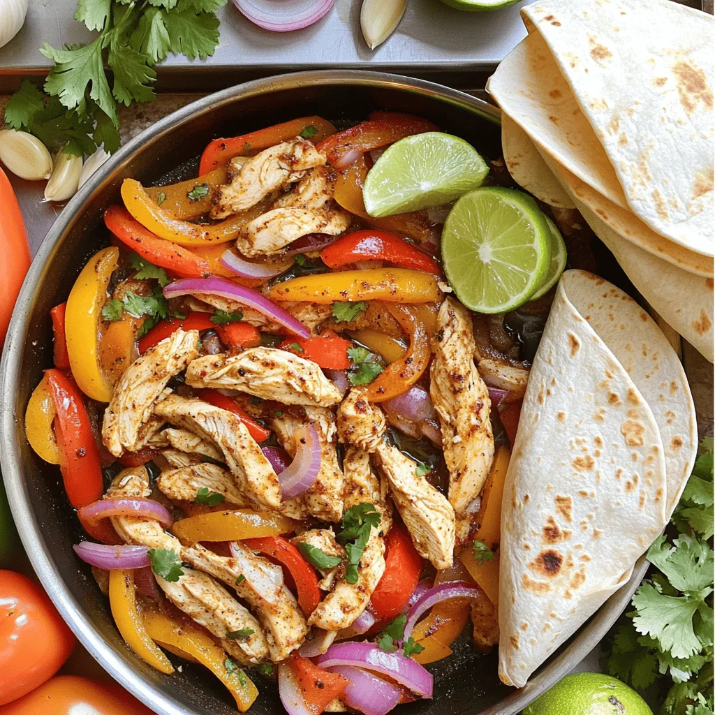 Für die One-Pan Chicken Fajitas benötigen Sie frische Zutaten. Hier ist die Liste: - 450 g Hähnchenbrustfilets, ohne Haut und Knochen, in dünne Streifen geschnitten - 2 Paprika (rote und gelbe), in Streifen geschnitten - 1 große rote Zwiebel, in Ringe geschnitten - 3 Knoblauchzehen, fein gehackt Diese Zutaten sorgen für einen tollen Geschmack und eine schöne Farbe. Die Gewürze machen das Gericht besonders lecker. Hier sind die wichtigsten: - 2 Esslöffel Olivenöl - 1 Teelöffel gemahlener Kreuzkümmel - 1 Teelöffel geräuchertes Paprikapulver - 1 Teelöffel Chilipulver - ½ Teelöffel Salz - ½ Teelöffel schwarzer Pfeffer - Saft von 1 Limette Diese Gewürze geben den Fajitas ihren besonderen Kick. Servieren Sie die Fajitas mit leckeren Beilagen. Hier sind einige Ideen: - Tortillas aus Weizen oder Mais - Salsa - Guacamole - Sauerrahm Diese Optionen bringen noch mehr Geschmack und machen das Essen spannend. Für das gesamte Rezept können Sie [Full Recipe] nutzen. Zuerst schneiden Sie die Zutaten. Nehmen Sie 450 g Hähnchenbrustfilets und schneiden Sie sie in dünne Streifen. Die Paprika, eine rote und eine gelbe, sollten ebenfalls in Streifen geschnitten werden. Eine große rote Zwiebel ist der nächste Schritt. Schneiden Sie sie in Ringe. Hacken Sie drei Knoblauchzehen fein und stellen Sie sie beiseite. Diese Schritte sind wichtig, um alles schnell zu kochen. In einer großen Schüssel mischen Sie das geschnittene Hähnchen mit zwei Esslöffeln Olivenöl. Fügen Sie einen Teelöffel Kreuzkümmel, einen Teelöffel geräuchertes Paprikapulver und einen Teelöffel Chilipulver hinzu. Geben Sie auch ½ Teelöffel Salz und ½ Teelöffel schwarzen Pfeffer dazu. Der Saft von einer Limette bringt frische Aromen. Vermengen Sie alles gut, damit das Hähnchen gleichmäßig gewürzt ist. Erhitzen Sie eine große, beschichtete Pfanne bei mittlerer Hitze. Fügen Sie die Hähnchenstreifen hinzu und braten Sie sie 5-7 Minuten lang. Rühren Sie gelegentlich um, bis das Hähnchen goldbraun und durchgegart ist. Jetzt kommt das Gemüse. Geben Sie die geschnittenen Paprika, die rote Zwiebel und den gehackten Knoblauch in die Pfanne. Mischen Sie alles gut und kochen Sie es weitere 5-8 Minuten. Das Gemüse sollte zart, aber knackig sein. Probieren Sie die Mischung und passen Sie die Gewürze nach Ihrem Geschmack an. Mögen Sie es scharf? Fügen Sie zerstoßene Chiliflocken hinzu! Entfernen Sie die Pfanne von der Hitze und lassen Sie sie einige Minuten ruhen. Servieren Sie die warmen Fajitas mit Tortillas. So einfach ist es, ein köstliches Gericht zu machen! Wenn Sie mehr Details suchen, schauen Sie sich das Full Recipe an. Um die besten One-Pan Chicken Fajitas zu machen, achte auf die folgenden Punkte: - Wähle frische Zutaten. Frisches Gemüse macht einen großen Unterschied. - Schneide das Hähnchen und das Gemüse gleichmäßig. So garen sie gleichmäßig. - Heize die Pfanne gut vor. Eine heiße Pfanne sorgt für eine schöne Bräunung. - Rühre das Hähnchen nicht zu oft um. Lasse es einige Minuten braten, um eine Kruste zu bilden. Jeder hat unterschiedliche Vorlieben. Hier sind einige Ideen für Gewürzanpassungen: - Für mehr Schärfe füge mehr Chilipulver oder zerstoßene Chiliflocken hinzu. - Magst du es süß? Probiere, etwas Honig oder braunen Zucker hinzuzufügen. - Für einen rauchigen Geschmack kannst du mehr geräuchertes Paprikapulver verwenden. - Experimentiere mit Kräutern wie Oregano oder Kreuzkümmel für verschiedene Aromen. Die Reinigung nach dem Kochen kann mühsam sein. Hier sind einige Tipps: - Verwende eine beschichtete Pfanne. Sie verhindert, dass die Speisen ankleben. - Lass die Pfanne nach dem Kochen etwas abkühlen, bevor du sie reinigst. - Weiche die Pfanne in warmem Wasser ein, um die Reste zu lösen. - Verwende einen Schwamm oder eine weiche Bürste. Vermeide scheuernde Materialien, die die Oberfläche beschädigen können. Mit diesen Tipps wird deine Zubereitung noch einfacher und schmackhafter. Für das vollständige Rezept, schau dir die Full Recipe an. {{image_4}} Wenn Sie keine Tiere essen, können Sie diese Fajitas leicht anpassen. Ersetzen Sie das Hähnchen durch Tofu oder Tempeh. Schneiden Sie den Tofu in Streifen und braten Sie ihn bis er goldbraun ist. Sie können auch Jackfruit verwenden, um eine fleischähnliche Textur zu erhalten. Würzen Sie das Gemüse wie gewohnt, um einen vollen Geschmack zu erzielen. Diese Fajitas sind flexibel. Sie können Rind, Schwein oder sogar Pute verwenden. Für Rindfleisch wählen Sie dünne Streifen von Rinderfilet. Für Schweinefleisch nehmen Sie Schweinefilet. Beide Optionen brauchen etwas weniger Zeit zum Kochen. Achten Sie darauf, das Fleisch gut zu würzen, damit der Geschmack nicht verloren geht. Fajitas passen gut zu vielen Gemüsesorten. Neben Paprika und Zwiebeln können Sie auch Zucchini, Champignons oder Mais hinzufügen. Diese bieten verschiedene Texturen und Aromen. Schneiden Sie das Gemüse in gleich große Stücke, damit alles gleichmäßig gart. So bleibt Ihr Gericht bunt und gesund. Für das vollständige Rezept, schauen Sie sich die [Full Recipe] an. Wenn Sie Fajitas übrig haben, lassen Sie sie zuerst abkühlen. Füllen Sie die Reste in einen luftdichten Behälter. So bleiben sie frisch. Im Kühlschrank halten sie bis zu drei Tage. Stellen Sie sicher, dass das Hähnchen und das Gemüse gut abgedeckt sind. Sie können die Fajitas auch einfrieren. Teilen Sie die Reste in Portionen auf. Nutzen Sie gefriergeeignete Behälter oder Beutel. So bleiben die Fajitas bis zu drei Monate haltbar. Denken Sie daran, die Fajitas vor dem Einfrieren gut abkühlen zu lassen. Zum Wiederaufwärmen erwärmen Sie die Fajitas in einer Pfanne. Fügen Sie einen Spritzer Wasser hinzu, um das Gemüse saftig zu halten. Sie können auch die Mikrowelle verwenden. Stellen Sie sicher, dass die Fajitas gleichmäßig warm werden. Servieren Sie die Fajitas mit frischen Tortillas. So schmecken sie wie frisch zubereitet. Für das vollständige Rezept schauen Sie sich die [Full Recipe] an. Die Zubereitung der One-Pan Chicken Fajitas dauert nur etwa 20 Minuten. Die Vorbereitungszeit ist schnell, etwa 10 Minuten. Das Kochen selbst dauert weitere 10 Minuten. Sie können dieses Gericht also an einem Wochentag leicht machen. Ja, Sie können die Gewürze ganz nach Ihrem Geschmack anpassen. Mögen Sie es scharf? Fügen Sie mehr Chilipulver oder einige zerstoßene Chiliflocken hinzu. Für einen milderen Geschmack verwenden Sie weniger Gewürze. Experimentieren Sie mit Kräutern wie Oregano oder Thymian. Das gibt den Fajitas einen neuen Twist. Fajitas sind sehr vielseitig. Hier sind einige gute Beilagen, die Sie servieren können: - Salsa: Frisch und würzig - Guacamole: Cremig und lecker - Sauerrahm: Für die extra Frische - Reis: Als sättigende Ergänzung - Bohnen: Für mehr Protein und Ballaststoffe Diese Beilagen machen Ihr Essen noch besser und bunter. In diesem Artikel haben wir die Hauptzutaten für One-Pan Chicken Fajitas erkundet. Wir haben die Schritte zur Zubereitung beschrieben und nützliche Tipps geteilt. Außerdem sahen wir uns verschiedene Variationen an, einschließlich vegetarischer Optionen. Es ist unkompliziert, Fajitas zuzubereiten und sie bieten viele Anpassungsmöglichkeiten. Mit den richtigen Lagerungshinweisen bleibt dein Essen frisch. Jetzt liegt es an dir, dieses leckere Gericht auszuprobieren und deine eigenen Varianten zu kreieren.