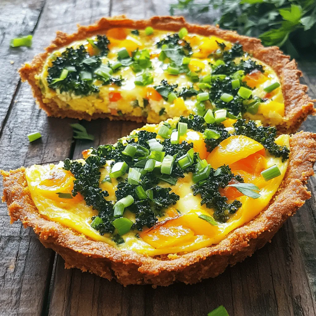- 3 Tassen geriebene Hash Browns (gefroren oder frisch) - 1 Tasse geriebener Cheddar Käse - 1/2 Tasse geriebener Parmesan Käse Die Hauptzutaten sind entscheidend für den Geschmack der Quiche. Die Hash Browns bilden die knusprige Kruste und geben der Quiche eine tolle Textur. Cheddar Käse sorgt für einen herzhaften Geschmack, während Parmesan ein wenig Tiefe hinzufügt. - 4 große Eier - 1 Tasse Milch - 1 Tasse Grünkohl, gehackt Eier und Milch sind die Basis für die Füllung. Sie machen die Quiche cremig und lecker. Grünkohl bringt nicht nur Farbe, sondern auch Nährstoffe. Du kannst auch anderes Gemüse verwenden, wenn dir das besser gefällt. - Salz und Pfeffer nach Geschmack - Optional: Frische Kräuter zur Garnierung Gewürze machen einen großen Unterschied. Sie heben die Aromen der Quiche hervor. Frische Kräuter wie Schnittlauch oder Thymian geben der Quiche das letzte Finish. Sie sehen auch toll aus und machen das Gericht einladend. Für das gesamte Rezept, schau dir die [Full Recipe] an. Heizen Sie Ihren Ofen auf 200°C (400°F) vor. Dies hilft, die Quiche gleichmäßig zu garen. Ein vorgeheizter Ofen sorgt für die beste Textur. Mischen Sie in einer großen Schüssel: - 3 Tassen geriebene Hash Browns - 1/4 Tasse geschmolzene Butter - 1 Tasse geriebener Cheddar Käse - Salz und Pfeffer nach Geschmack Rühren Sie alles gut um. Drücken Sie dann die Mischung gleichmäßig in eine gefettete Quicheform. Achten Sie darauf, dass die Kruste am Boden und an den Seiten gut anliegt. Gießen Sie die Ei-Gemüse-Mischung in die gebackene Kruste. Achten Sie darauf, dass die Mischung gleichmäßig verteilt ist. Stellen Sie die Quiche zurück in den Ofen. Backen Sie sie für 25-30 Minuten. Die Oberseite sollte leicht goldbraun sein und die Eier fest. Für das vollständige Rezept, sehen Sie sich die [Full Recipe] an. Um eine knusprige und goldbraune Kruste zu erzielen, ist die richtige Technik wichtig. Zuerst sollten Sie die Hash Browns gut ausdrücken. So entfernen Sie überschüssige Feuchtigkeit. Eine trockene Mischung ergibt eine bessere Kruste. Mischen Sie die geriebenen Hash Browns mit geschmolzener Butter. Diese Kombination hilft, die Kruste beim Backen schön knusprig zu machen. Drücken Sie die Mischung fest in die Pie- oder Quicheform. Achten Sie darauf, dass die Kruste gleichmäßig verteilt ist. Backen Sie die Kruste zuerst, bevor Sie die Füllung hinzufügen. So wird sie nicht matschig. Sie können die Quiche ganz nach Ihrem Geschmack anpassen. Verwenden Sie verschiedene Gemüsearten, wie Zucchini oder Pilze. Diese geben der Quiche einen neuen Twist. Auch unterschiedliche Käsesorten sind möglich. Feta oder Gouda können den Geschmack wunderbar verändern. Für eine schärfere Note fügen Sie etwas Jalapeño hinzu. Sie können auch die Kräuter variieren. Thymian oder Rosmarin verleihen Ihrer Quiche ein frisches Aroma. Seien Sie kreativ und probieren Sie neue Kombinationen aus. Die Quiche schmeckt toll mit einem einfachen Beilagensalat. Ein frischer grüner Salat bringt Farbe auf den Tisch. Ein kleiner Klecks Sauerrahm oder Joghurt passt perfekt dazu. Auch ein Glas frischer Limonade oder ein spritziger Weißwein ergänzt die Aromen gut. Diese Kombination macht Ihr Essen noch leckerer. Denken Sie daran, die Quiche warm oder bei Raumtemperatur zu servieren. So bleibt sie saftig und frisch. Für detaillierte Zubereitungsschritte und weitere Tipps, schauen Sie sich das [Full Recipe] an. {{image_4}} Für eine vegetarische Quiche können Sie das Gemüse und den Käse leicht austauschen. Statt Grünkohl können Sie Spinat oder Zucchini verwenden. Diese Gemüse bringen frischen Geschmack. Statt Cheddar können Sie Feta oder Mozzarella nutzen. Diese Käsesorten verleihen der Quiche eine eigene Note. Wenn Sie möchten, fügen Sie auch etwas frische Petersilie oder Basilikum hinzu. Um eine glutenfreie Quiche zu machen, wählen Sie glutenfreie Hash Browns. Achten Sie darauf, dass die Zutaten, die Sie verwenden, auch glutenfrei sind. Viele Marken bieten glutenfreie Käseoptionen an. So können Sie ganz ohne Sorgen genießen. Ihre Gäste werden den Unterschied kaum merken, solange die Quiche frisch und gut gewürzt ist. Wenn Sie Allergien haben, gibt es einfache Alternativen. Für Eier können Sie einen Ei-Ersatz verwenden. Ein Mix aus Leinsamen und Wasser funktioniert gut. Statt Milch können Sie Mandel- oder Sojamilch nutzen. Diese pflanzlichen Alternativen sind nahrhaft und schmackhaft. Sie müssen nicht auf den Genuss verzichten. Passen Sie die Gewürze an, um den Geschmack zu verbessern. Wenn du Reste hast, lagere sie im Kühlschrank. Verwende einen luftdichten Behälter, um die Frische zu bewahren. Die Quiche bleibt so bis zu drei Tage gut. Lass sie vorher abkühlen, bevor du sie in den Behälter legst. Du kannst sie auch in Stücke schneiden, damit du sie leicht entnehmen kannst. Um die Quiche einzufrieren, lasse sie zuerst ganz abkühlen. Wickel sie dann in Frischhaltefolie und lege sie in einen Gefrierbeutel. So bleibt sie bis zu drei Monate frisch. Du kannst die Quiche auch in Portionen einfrieren. Das macht das Auftauen und Aufwärmen einfacher. Achte darauf, das Datum auf den Beutel zu schreiben. Um die Quiche aufzuwärmen, benutze den Ofen. Heize ihn auf 180°C (350°F) vor. Lege die Quiche auf ein Backblech und backe sie etwa 15-20 Minuten lang. So wird die Kruste wieder knusprig. Du kannst auch die Mikrowelle nutzen, aber achte darauf, dass die Quiche nicht matschig wird. Erwärme sie in kurzen Intervallen und überprüfe den Fortschritt. Die Quiche hält sich gut im Kühlschrank. Sie bleibt frisch für etwa drei Tage. Stellen Sie sicher, dass Sie sie in einem luftdichten Behälter aufbewahren. So bleibt der Geschmack erhalten. Wenn Sie die Quiche aufbewahren, können die Aromen sogar noch besser werden. Ja, Sie können die Quiche im Voraus zubereiten. Um Zeit zu sparen, machen Sie die Kruste und die Füllung am Vortag. Backen Sie die Quiche dann, wenn Sie bereit sind zu servieren. Lassen Sie die Quiche nach dem Backen kurz abkühlen. So lässt sie sich leichter schneiden. Diese Quiche lässt sich leicht anpassen. Für Vegetarier können Sie das Fleisch durch mehr Gemüse ersetzen. Für Glutenfreie können Sie glutenfreie Hash Browns verwenden. Auch bei Laktoseintoleranz können Sie laktosefreie Milch und Käse nutzen. So kann jeder diese leckere Quiche genießen. Die Quiche ist einfach und lecker. Wir haben die Hauptzutaten wie Hash Browns, Käse und Eier kombiniert. Dann haben wir Schritt für Schritt erklärt, wie man die Kruste und die Füllung zubereitet. Denken Sie an die Tipps für eine knusprige Kruste und die vielen Variationen. Ob vegetarisch oder glutenfrei, es gibt Optionen für jeden. Lagern Sie Reste richtig und genießen Sie sie später. Mit diesen Tipps wird Ihre Quiche immer gut gelingen. Guten Appetit!