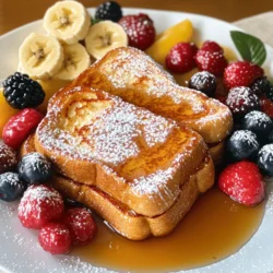 Best French Toast Einfaches und köstliches Rezept 3 Für den besten französischen Toast brauchst du: - 4 Scheiben dickes Brioche- oder Challah-Brot - 2 große Eier - 120 ml Milch (oder Mandelmilch für eine milchfreie Version) - 1 Teelöffel Vanilleextrakt - 1 Teelöffel gemahlener Zimt - 1 Esslöffel Zucker (optional) - 1 Esslöffel Butter (für das Braten) - Ahornsirup (zum Servieren) - Frisches Obst (z. B. Beeren oder Bananenscheiben, zum Garnieren) - Puderzucker (zum Bestäuben, optional) Falls du spezielle Diäten hast, gibt es viele Alternativen. Nutze glutenfreies Brot, wenn du Gluten meidest. Für vegane Optionen ersetze die Eier mit einer Mischung aus Leinsamen und Wasser oder einer Banane. Mandelmilch kann die Kuhmilch ersetzen. Zucker kann durch Honig oder Agavendicksaft ersetzt werden. Diese Anpassungen sorgen dafür, dass jeder deinen französischen Toast genießen kann. Die Wahl des Brotes ist entscheidend für einen tollen französischen Toast. Dickes, weiches Brot wie Brioche oder Challah sorgt für eine gute Textur. Diese Brote saugen die Eiermischung gut auf und bleiben fluffig. Du kannst auch Sauerteigbrot oder französisches Baguette verwenden, wenn du eine andere Note magst. Achte darauf, dass das Brot frisch ist, aber auch ein paar Tage alt sein kann. So wird der Toast noch besser, weil altes Brot die Flüssigkeit besser aufnimmt. Zuerst nehmen Sie eine mittelgroße Schüssel. Schlagen Sie die zwei großen Eier hinein. Fügen Sie 120 ml Milch und einen Teelöffel Vanilleextrakt hinzu. Geben Sie dann einen Teelöffel gemahlenen Zimt dazu. Wenn Sie es süßer mögen, fügen Sie einen Esslöffel Zucker hinzu. Rühren Sie alles gut um, bis die Mischung leicht schaumig ist. Diese Mischung gibt dem Toast seinen tollen Geschmack. Jetzt ist es Zeit zu braten! Erhitzen Sie eine Pfanne auf mittlerer Stufe. Geben Sie einen Esslöffel Butter hinein. Lassen Sie die Butter schmelzen und gleichmäßig verteilen. Nehmen Sie die Brotscheiben und tauchen Sie jede in die Eiermischung. Achten Sie darauf, dass beide Seiten gut bedeckt sind. Lassen Sie überschüssige Flüssigkeit abtropfen. Legen Sie die Brotscheiben in die heiße Pfanne. Braten Sie sie für etwa 3-4 Minuten pro Seite. Der Toast sollte goldbraun und leicht knusprig sein. Sobald der Toast fertig ist, legen Sie ihn auf einen Teller. Servieren Sie ihn warm. Ein großzügiger Schuss Ahornsirup macht ihn noch besser. Sie können frisches Obst wie Beeren oder Bananenscheiben hinzufügen. Wenn Sie möchten, bestäuben Sie ihn mit Puderzucker. Diese Garnierungen machen den französischen Toast besonders lecker. Für das vollständige Rezept schauen Sie sich das Himmlischer Zimt-Vanille-Französischer Toast Rezept an. Ein häufiger Fehler ist, die Brotscheiben nicht lange genug in der Eiermischung zu lassen. Das Brot sollte gut durchtränkt sein. Wenn du zu schnell wendest, wird der Toast nicht richtig goldbraun. Achte darauf, die Pfanne nicht zu überhitzen. Zu hohe Hitze kann den Toast außen verbrennen und innen roh lassen. Um fluffigen Toast zu machen, verwende dicke Brotscheiben, wie Brioche oder Challah. Diese Brote nehmen viel Flüssigkeit auf. Eine Prise Salz in der Eiermischung kann die Aromen verstärken. Lass die Mischung nach dem Rühren einige Minuten ruhen. So verbinden sich die Zutaten besser. Die Wahl der Pfanne ist wichtig. Eine beschichtete Pfanne hilft, das Ankleben zu verhindern. Eine Gusseisenpfanne speichert die Wärme gut. Stelle sicher, dass die Pfanne gleichmäßig heiß ist, bevor du das Brot hinzufügst. Dies sorgt für eine schöne Kruste. Das sind meine besten Tipps für den perfekten französischen Toast. Wenn du diese Hinweise beachtest, wird dein Gericht immer köstlich! Für das vollständige Rezept, schaue dir die Details in der vorherigen Sektion an. {{image_4}} Um eine vegane Version des französischen Toasts zu machen, ersetze die Eier und Milch. Nutze einfach zwei Esslöffel Leinsamen und 120 ml Wasser. Mische sie gut und lasse sie einige Minuten ruhen. Für die Milch wähle Mandelmilch oder Hafermilch. Diese Alternativen geben dir eine tolle Konsistenz und einen leckeren Geschmack. Du kannst das Rezept auch mit einem pflanzlichen Butterersatz zubereiten. Die Toppings machen den Toast besonders lecker. Für süße Ideen probiere frische Beeren, Bananenscheiben oder warmen Ahornsirup. Ein Hauch von Puderzucker obendrauf sieht schön aus und schmeckt gut. Für herzhafte Varianten kannst du Avocado, Rührei oder gebratene Pilze nutzen. Eine Prise Pfeffer oder Chili gibt dem Gericht einen tollen Kick. Der französische Toast hat viele Gesichter in der Welt. In Spanien findest du „Torrijas“, die mit Rotwein und Zimt gemacht werden. In Brasilien gibt es „Rabanada“, oft mit Zucker und Zimt bestreut. In Japan ist „Shokupan“ sehr beliebt, das ist ein weiches, süßes Brot, das in Ei getaucht wird. Jede Version hat ihren eigenen Charme und Geschmack. Probiere sie aus und entdecke neue Lieblingsvarianten! Du hast etwas französischen Toast übrig? Kein Problem! Lass ihn zuerst auf Raumtemperatur abkühlen. Danach kannst du ihn in einem luftdichten Behälter aufbewahren. So bleibt er frisch. Stelle sicher, dass der Behälter gut verschlossen ist. Um den besten Geschmack zu erhalten, esse die Reste innerhalb von zwei Tagen. Wenn du deinen französischen Toast wieder aufwärmen willst, gibt es ein paar einfache Wege. Du kannst ihn in der Mikrowelle aufwärmen, aber die Textur wird nicht so gut sein. Besser ist, ihn in einer Pfanne bei mittlerer Hitze zu braten. So wird er knusprig und lecker. Du kannst auch den Toaster verwenden, um ihn wieder warm und knusprig zu machen. Im Kühlschrank bleibt dein französischer Toast bis zu zwei Tage frisch. Wenn du ihn länger aufbewahren willst, friere ihn ein. Wickel jede Scheibe in Frischhaltefolie und lege sie in einen Gefrierbeutel. So bleibt er bis zu drei Monate haltbar. Um ihn zu genießen, tau ihn einfach über Nacht im Kühlschrank auf, bevor du ihn aufwärmst. So bleibt der Geschmack toll. Um den französischen Toast aromatischer zu machen, füge mehr Gewürze hinzu. Du kannst Muskatnuss oder eine Prise Salz verwenden. Auch ein Schuss Likör, wie Amaretto oder Rum, bringt tollen Geschmack. Denk an frische Kräuter wie Thymian oder Rosmarin für eine besondere Note. Experimentiere mit verschiedenen Aromen, um deinen perfekten Toast zu finden. Die beste Brotsorte für französischen Toast ist dickes Brioche oder Challah-Brot. Diese Brote sind weich und nehmen die Ei-Mischung gut auf. Sie geben dem Toast eine tolle Textur und einen feinen Geschmack. Du kannst auch Sauerteig oder eine feste Weißbrotsorte verwenden. Achte darauf, dass das Brot frisch ist oder ein paar Tage alt, damit es die Flüssigkeit gut aufnimmt. Ja, du kannst den französischen Toast im Voraus zubereiten. Bereite die Eiermischung vor und tauche das Brot ein. Lege die Brotscheiben dann in eine Auflaufform. Decke die Form ab und stelle sie in den Kühlschrank. So kannst du die Brotscheiben über Nacht ziehen lassen. Am nächsten Morgen brate sie einfach in der Pfanne. Dies spart Zeit und macht das Frühstück noch einfacher. Zusammenfassend haben wir die besten Zutaten und Tipps für französischen Toast durchgesehene. Ich hoffe, die Schritt-für-Schritt-Anleitung hilft dir, perfekte Scheiben zuzubereiten. Denk an die häufigsten Fehler, um fluffigen Toast zu genießen. Außerdem gibt es viele leckere Varianten und Aufbewahrungstipps. Probiere verschiedene Brotsorten aus und finde deinen Favoriten! Mit diesen Ratschlägen wirst du deinen französischen Toast lieben und genießen. Viel Spaß beim Ausprobieren!
