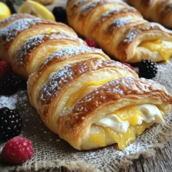 Für diese leckeren Crescent Cheese Danishes brauchst du einige einfache Zutaten. Hier ist die Liste: - 1 Dose Kühlschrank-Croissant-Teig - 227 g Frischkäse, zimmerwarm - 100 g Kristallzucker - 1 Teelöffel Vanilleextrakt - Abrieb von 1 Zitrone - 1 Ei (für die Eiwäsche) - Puderzucker (zum Bestäuben, optional) - Frische Beeren (zum Garnieren, optional) Diese Zutaten machen die Danishes cremig und süß. Der Croissant-Teig gibt ihnen eine tolle Textur. Um die Crescent Cheese Danishes zuzubereiten, benötigst du ein paar Küchenutensilien: - Backblech - Backpapier - Große Schüssel - Kleine Schüssel - Rührgerät oder Löffel - Teigrolle (optional) - Pinsel für die Eiwäsche Diese Utensilien helfen dir, alle Schritte einfach und schnell zu erledigen. Frische Beeren machen die Danishes noch leckerer. Du kannst folgende Beeren verwenden: - Erdbeeren - Himbeeren - Blaubeeren - Brombeeren Du kannst auch andere Garnierungen hinzufügen, wie: - Gehackte Nüsse - Schokoladenstückchen - Marmelade Diese Optionen geben deinen Danishes einen besonderen Geschmack. Probiere verschiedene Kombinationen aus, um deinen eigenen Stil zu finden. Du wirst überrascht sein, wie viel Spaß das macht! Heizen Sie zuerst den Ofen auf 190°C vor. Dies sorgt dafür, dass die Danishes gleichmäßig backen. Nehmen Sie ein Backblech und legen Sie es mit Backpapier aus. So verhindern Sie, dass die Danishes kleben bleiben. Diese Schritte sind wichtig, um ein gutes Ergebnis zu erhalten. In einer mittelgroßen Schüssel geben Sie 227 g zimmerwarmen Frischkäse, 100 g Kristallzucker, 1 Teelöffel Vanilleextrakt und den Abrieb von 1 Zitrone. Rühren Sie alles gut durch, bis die Mischung glatt ist. Diese Füllung gibt den Danishes ihren tollen Geschmack. Achten Sie darauf, dass keine Klumpen bleiben. Öffnen Sie die Dose mit dem Kühlschrank-Croissant-Teig. Teilen Sie den Teig in die vorgegebenen Dreiecke. Nehmen Sie ein Teigdreieck und legen Sie einen Esslöffel der Frischkäsemischung in die Mitte. Klappen Sie den Teig über die Füllung und drücken Sie die Ränder fest zusammen. So bleibt die Füllung beim Backen drin. Machen Sie diesen Schritt mit dem restlichen Teig. Verquirlen Sie ein Ei in einer kleinen Schüssel. Bestreichen Sie die Oberseiten der Danishes mit der Eiwäsche. Das gibt ihnen eine goldene Farbe. Legen Sie die gefüllten Danishes auf das Backblech und backen Sie sie für 12-15 Minuten. Achten Sie darauf, dass sie goldbraun sind. Nach dem Backen lassen Sie die Danishes etwas abkühlen. Bestäuben Sie sie nach Wunsch mit Puderzucker und garnieren Sie sie mit frischen Beeren. Das gibt einen schönen Look und einen frischen Geschmack. Um die Füllung perfekt zu machen, achte auf die Temperatur des Frischkäses. Er sollte zimmerwarm sein. Das macht das Mischen einfacher. Füge den Kristallzucker und den Vanilleextrakt hinzu. Rühre alles gut um, bis es glatt ist. Der Abrieb von einer Zitrone bringt frische Aromen. Du kannst die Füllung auch nach Geschmack anpassen. Versuche, etwas Zimt oder Muskatnuss hinzuzufügen. Das gibt deiner Füllung einen besonderen Kick. Eine Eiwäsche sorgt dafür, dass deine Danishes schön goldbraun werden. Um die Eiwäsche zu machen, nimm ein Ei und schlage es in einer kleinen Schüssel auf. Verwende einen Pinsel, um das Ei gleichmäßig auf die Oberseite der Danishes zu streichen. Achte darauf, dass du die Ränder nicht vergisst. Das gibt einen tollen Glanz und eine schöne Farbe. Wenn du keine Eier verwenden möchtest, kannst du auch Milch oder pflanzliche Milch nehmen. Der Gebrauch von vorgefertigtem Croissant-Teig spart viel Zeit. Du musst nicht selbst Teig machen oder gehen lassen. Der Teig ist bereits perfekt vorbereitet. Er bringt auch einen tollen Geschmack mit. Du kannst die Danishes in weniger als 30 Minuten zubereiten. Das ist ideal, wenn du Gäste hast oder einfach nur einen Snack willst. Nutze die Gelegenheit, um mit verschiedenen Füllungen zu experimentieren. So bleibt es spannend und lecker. Für das vollständige Rezept, schau dir [Full Recipe] an. {{image_4}} Crescent Cheese Danishes sind sehr flexibel. Du kannst sie süßer machen. Frische Früchte wie Äpfel oder Beeren passen gut. Einfach die Füllung mit Stückchen Obst mischen. Du kannst auch Schokolade hinzufügen. Dunkle Schokolade oder Schokoladenstückchen geben einen tollen Geschmack. Diese süßen Optionen machen deine Danishes zu einem echten Genuss. Wenn du es herzhaft magst, probiere diese Ideen. Du kannst die Füllung mit Kräutern wie Schnittlauch oder Petersilie anpassen. Füge etwas Feta oder Parmesan hinzu. Diese Käsevarianten geben der Füllung mehr Tiefe. Herzhafte Danishes sind perfekt für eine Brunch-Party oder einen Snack. Sie sind einfach und lecker. Für glutenfreie Varianten gibt es Lösungen. Suche nach glutenfreiem Croissant-Teig in Geschäften. Du kannst auch Mandelmehl oder Kokosmehl verwenden. Diese Mehle machen die Teigbasis anders, aber sie schmecken immer noch gut. Achte darauf, dass alle anderen Zutaten ebenfalls glutenfrei sind. So kannst du die Danishes für jeden genießen. Für das vollständige Rezept für Crescent Cheese Danishes, schau dir das [Full Recipe] an. Um übrig gebliebene Crescent Cheese Danishes frisch zu halten, lege sie in einen luftdichten Behälter. So bleibt der Teig knusprig und die Füllung weich. Du kannst die Danishes auch in Frischhaltefolie wickeln. Achte darauf, die Luft herauszudrücken, bevor du sie verschließt. Dies hilft, Austrocknung zu verhindern. Wenn du die Danishes aufwärmen möchtest, benutze den Ofen. Heize ihn auf 180°C vor. Lege die Danishes auf ein Backblech und backe sie etwa 5 bis 8 Minuten. So werden sie wieder warm und knusprig. Vermeide die Mikrowelle, da sie den Teig weich macht. Im Kühlschrank halten sich die Danishes bis zu 3 Tage. Stelle sicher, dass sie gut verpackt sind. Wenn du sie länger aufbewahren willst, friere sie ein. Im Gefrierfach bleiben sie bis zu 2 Monate frisch. Um sie aufzutauen, lasse sie einfach über Nacht im Kühlschrank stehen. Dann kannst du sie wie oben beschrieben aufwärmen. Sie können die Füllung ganz nach Ihrem Geschmack anpassen. Fügen Sie Früchte hinzu, wie Himbeeren oder Erdbeeren. Für einen besonderen Twist probieren Sie Schokoladenstückchen oder Nüsse aus. Sie können auch die Süße ändern, indem Sie weniger Zucker verwenden. Seien Sie kreativ! Ja, Sie können den Teig selber machen! Ein einfacher Blätterteig ist eine gute Wahl. Mischen Sie Mehl, Butter, Wasser und Salz. Kneten Sie den Teig gut und lassen Sie ihn ruhen. Dann rollen Sie ihn aus und falten ihn, um die Schichten zu bilden. Es braucht zwar mehr Zeit, aber es lohnt sich! Die Danishes backen bei 190°C für 12-15 Minuten. Achten Sie darauf, dass sie goldbraun sind. Die Zeit kann je nach Ofen variieren. Schauen Sie nach, wenn die Zeit fast um ist. So vermeiden Sie, dass sie zu dunkel werden. Ja, das Rezept lässt sich leicht verdoppeln oder verdreifachen. Verwenden Sie einfach mehr Zutaten, um mehr Danishes zu machen. Achten Sie darauf, genügend Platz im Ofen zu haben. Backen Sie sie in Chargen, wenn nötig. So können Sie Ihre Gäste beeindrucken! Die verschiedenen Zutaten und Schritte bieten eine klare Anleitung für perfekte Crescent Cheese Danishes. Wir haben die Hauptzutaten und Utensilien festgelegt, damit du gleich starten kannst. Die Tipps helfen dir, die Füllung ideal zu machen und Zeit zu sparen. Denk an die Variationen, um deinen eigenen Stil auszudrücken. Richtig lagern und aufwärmen verbessert den Genuss. Probiere, kreativ zu sein und passe das Rezept deinem Geschmack an. So gelingen dir leckere Danishes immer wieder.